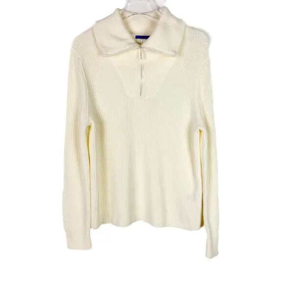 J. McLaughlin Rupert Sweater Chunky Shawl Collar Cream Ivory Size XL EUC - Picture 2 of 11